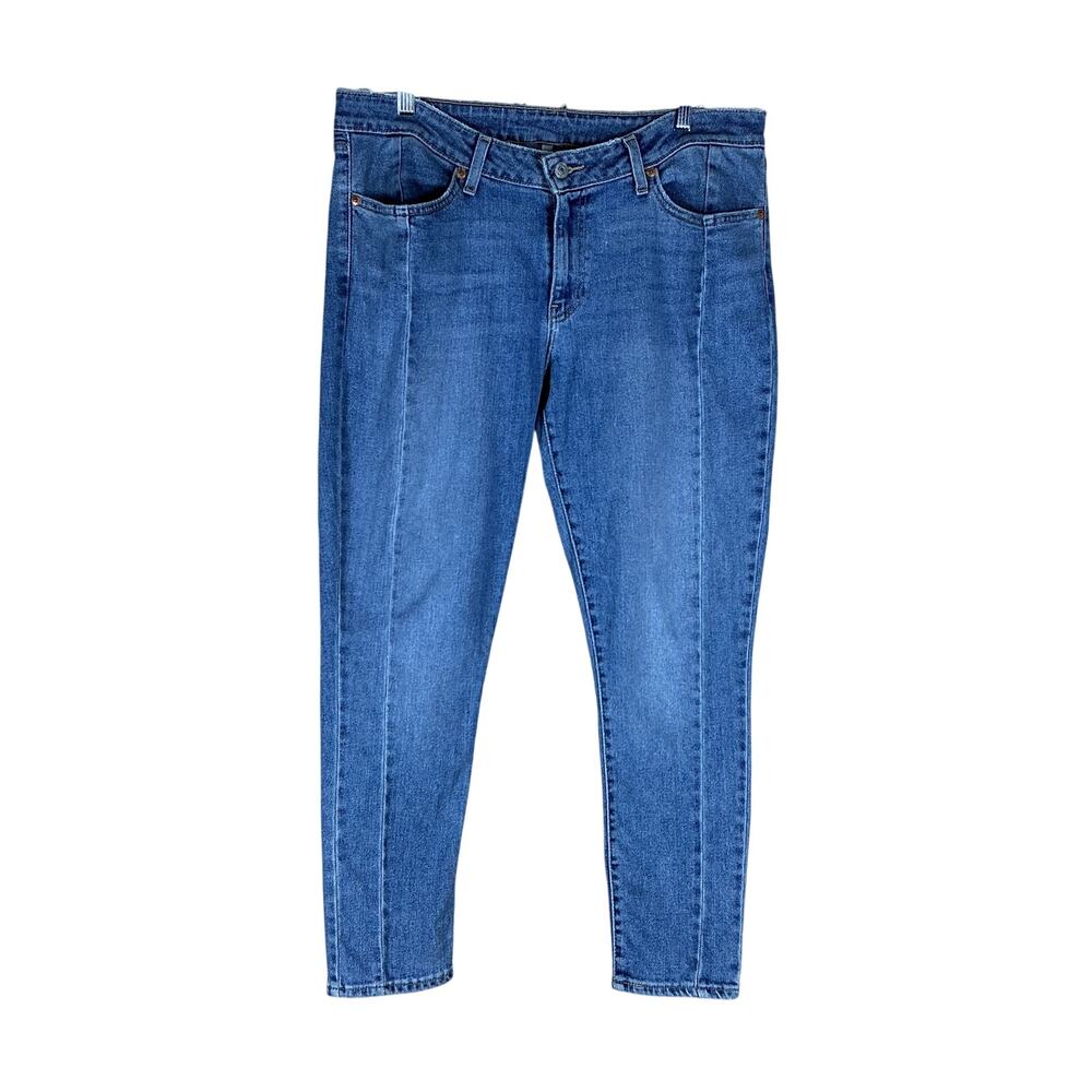 Levi’s High Rise Skinny Jeans Women’s 32 Blue Front Seam Stretch Denim Casual